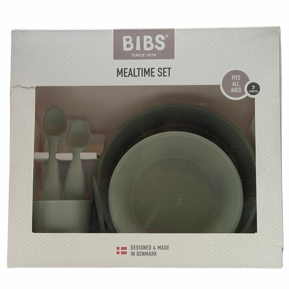 BIBS Complete Mealtime Set - 7 Pieces - Sage Green - New In Box